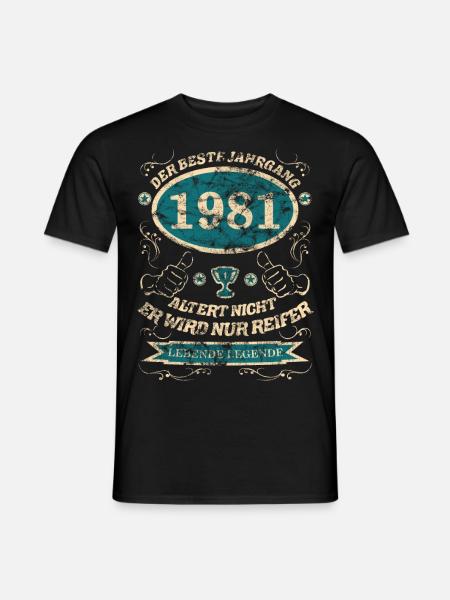 1981 der bester Jahrgang Design - Männer T-Shirt - Schwarz