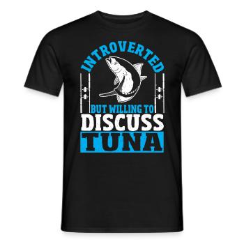 Pêche au thon Introverti mais prêt à en parler - T-shirt homme - noir - Devant - AI Model Male 178 light (178cm)