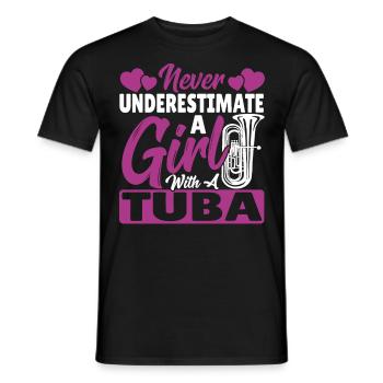 Marching Band Unterschätze niemals ein Mädchen - Männer T-Shirt - Schwarz - Vorne - AI Model Male 178 light (178cm)