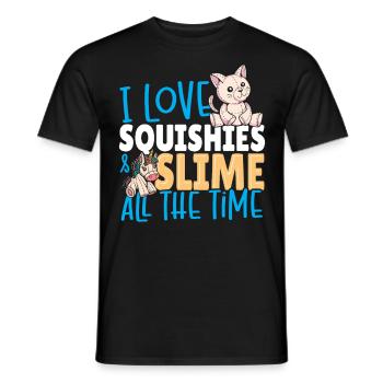 Ich liebe Squishies und Schleim die ganze Zeit - Männer T-Shirt - Schwarz - Vorne - AI Model Male 178 light (178cm)