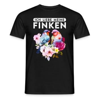 Ich liebe meine Finken Vogelliebhaber Vogel Liebe - Männer T-Shirt - Schwarz - Vorne - AI Model Male 178 light (178cm)