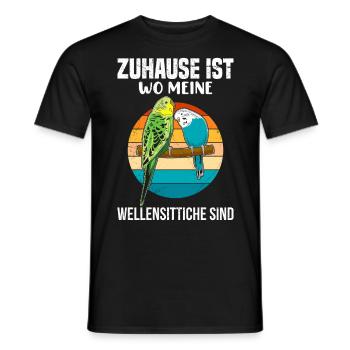 Zuhause ist wo meine Wellensittiche sind - Männer T-Shirt - Schwarz - Vorne - AI Model Male 178 light (178cm)