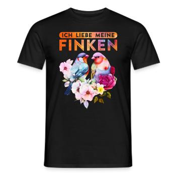 Ich liebe meine Finken Vogelliebhaber Vogel Liebe - Männer T-Shirt - Schwarz - Vorne - AI Model Male 178 light (178cm)