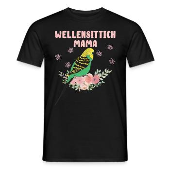 Wellensittich Mama Budgie Mom Sittich Vogelfreund - Männer T-Shirt - Schwarz - Vorne - AI Model Male 178 light (178cm)