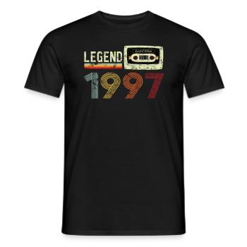 1997 Birthday Vintage Cassette - T-shirt homme - noir - Devant - AI Model Male 178 light (178cm)