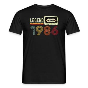 1986 Birthday Vintage Cassette - Men's T-Shirt - black - Front - AI Model Male 178 light (178cm)
