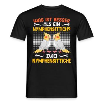 Vogelhalter Was ist besser als ein Nymphensittich? - Männer T-Shirt - Schwarz - Vorne - AI Model Male 178 light (178cm)