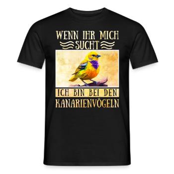 Vogel Liebe Ich bin bei den Kanarienvögeln - Männer T-Shirt - Schwarz - Vorne - AI Model Male 178 light (178cm)