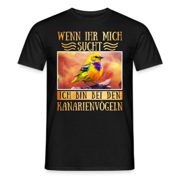 Vogel Liebe Ich bin bei den Kanarienvögeln - Männer T-Shirt - Schwarz - Vorne - AI Model Male 178 light (178cm)