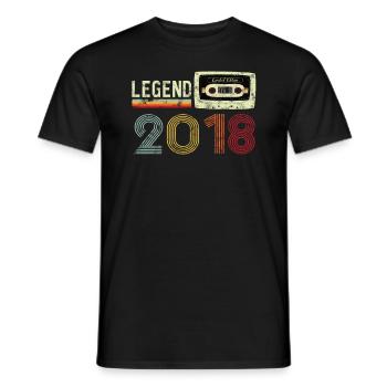 2018 Birthday Vintage Cassette - Men's T-Shirt - black - Front - AI Model Male 178 light (178cm)