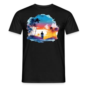 Einfach nur Sommer, Sonne und Strand - Männer T-Shirt - Schwarz - Vorne - AI Model Male 178 light (178cm)