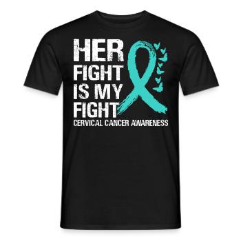 Votre combat est contre le cancer du col de l’utérus - T-shirt homme - noir - Devant - AI Model Male 178 light (178cm)