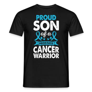 Son of Prostate Cancer Warrior Consciousness - Men's T-Shirt - black - Front - AI Model Male 178 light (178cm)