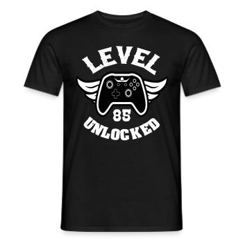 Level 85 Unlocked 85 Birthday - Men's T-Shirt - black - Front - AI Model Male 178 light (178cm)