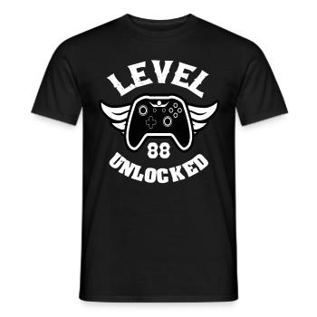 Level 88 Unlocked 88 Birthday - Men's T-Shirt - black - Front - AI Model Male 178 light (178cm)