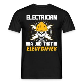 Electrician Job That Electrifies Electrical Engineer - Men's T-Shirt - black - Front - AI Model Male 178 light (178cm)