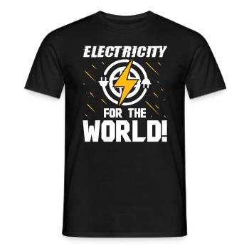Elektriker Electricity For World Elektroingenieur - Männer T-Shirt - Schwarz - Vorne - AI Model Male 178 light (178cm)