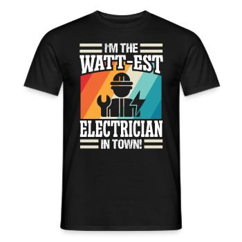 Elektriker Watt-est Electrician Elektroingenieur - Männer T-Shirt - Schwarz - Vorne - AI Model Male 178 light (178cm)