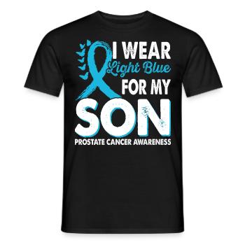 Tragen Sie Hellblau Für Den Monat Des Bewusstseins - Männer T-Shirt - Schwarz - Vorne - AI Model Male 178 light (178cm)
