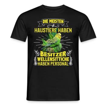 Vogelfreund Die meisten Haustiere haben Besitzer - Männer T-Shirt - Schwarz - Vorne - AI Model Male 178 light (178cm)