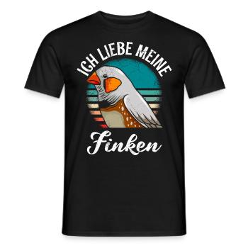 Ich liebe meine Finken Vogelliebhaber Vogelbesitz - Männer T-Shirt - Schwarz - Vorne - AI Model Male 178 light (178cm)