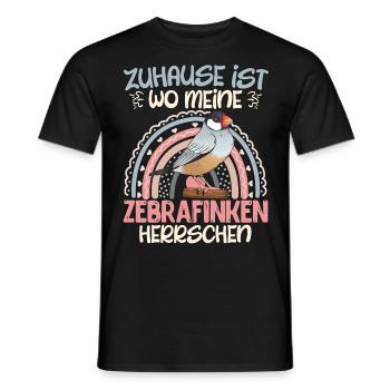 Zuhause ist wo meine Zebra Finken herrschen - Männer T-Shirt - Schwarz - Vorne - AI Model Male 178 light (178cm)