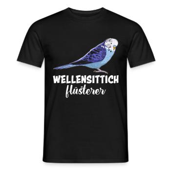 Vogelfreund Wellensittich Flüsterer Sittiche - Männer T-Shirt - Schwarz - Vorne - AI Model Male 178 light (178cm)