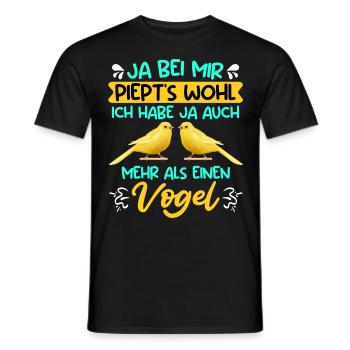 Kanarien Ja bei mir piepts wohl Vogelliebhaber - Männer T-Shirt - Schwarz - Vorne - AI Model Male 178 light (178cm)