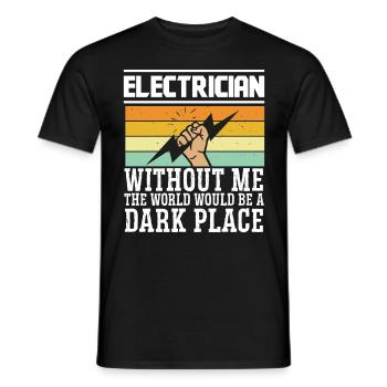 Elektriker World Dark Place Elektroingenieur - Männer T-Shirt - Schwarz - Vorne - AI Model Male 178 light (178cm)