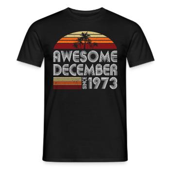 50th Birthday Vintage Awesome December 1973 - Men's T-Shirt - black - Front - AI Model Male 178 light (178cm)