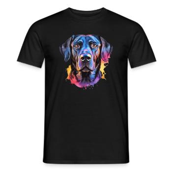 Ein farbenfroher Labrador - Männer T-Shirt - Schwarz - Vorne - AI Model Male 178 light (178cm)