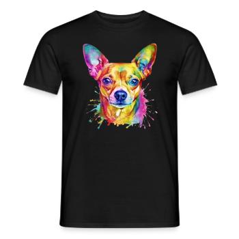 Ein farbenfroher Chihuahua - Männer T-Shirt - Schwarz - Vorne - AI Model Male 178 light (178cm)