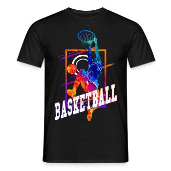 Basketball Basketballspieler Spieler Vintage Bunt - Männer T-Shirt - Schwarz - Vorne - AI Model Male 178 light (178cm)