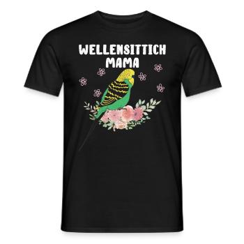 Wellensittich Mama Budgie Mom Sittich Vogelfreund - Männer T-Shirt - Schwarz - Vorne - AI Model Male 178 light (178cm)