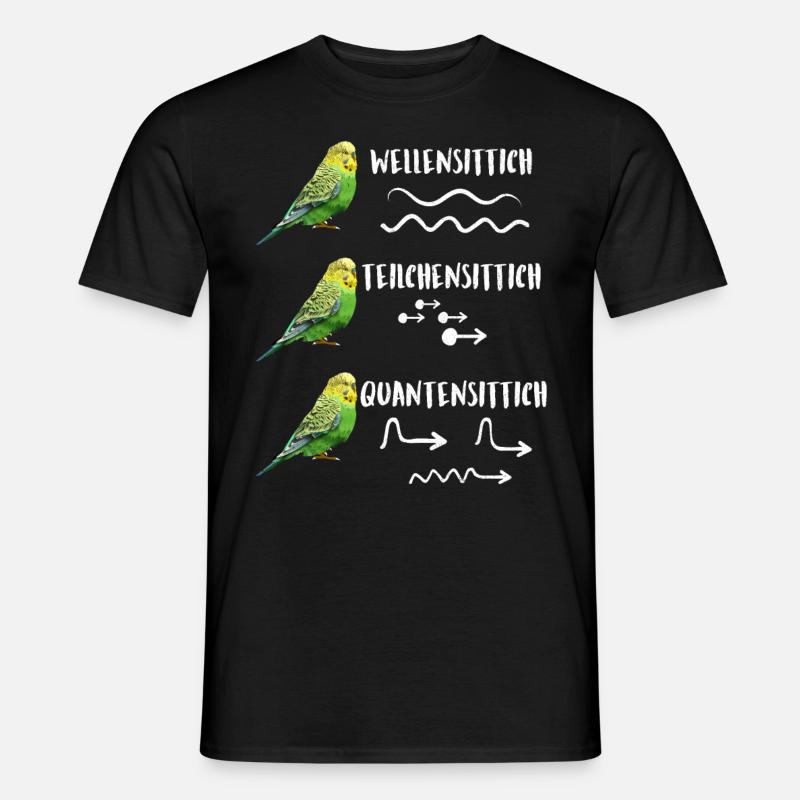 Wellensittich Teilchensittich Quantensittich - Männer T-Shirt - Schwarz