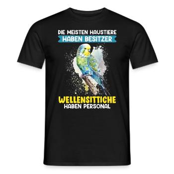 Wellensittiche haben Personal Vogelbesitz - Männer T-Shirt - Schwarz - Vorne - AI Model Male 178 light (178cm)