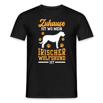 Irish Wolfhound est à la maison Irish Wolfhound - T-shirt homme - noir - Devant - AI Model Male 178 light (178cm)