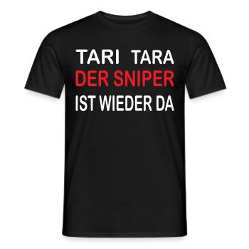 Tari Tara der Sniper ist wieder da - Männer T-Shirt - Schwarz - Vorne - AI Model Male 178 light (178cm)