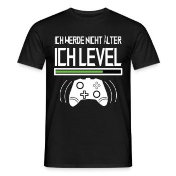 Ich werde nicht älter ich level - Männer T-Shirt - Schwarz - Vorne - AI Model Male 178 light (178cm)