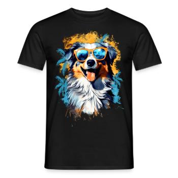 Australischer Schäferhund - Männer T-Shirt - Schwarz - Vorne - AI Model Male 178 light (178cm)
