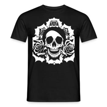 Horror Skull Skull Art Skull Gothic Heavy Metal - Men's T-Shirt - black - Front - AI Model Male 178 light (178cm)
