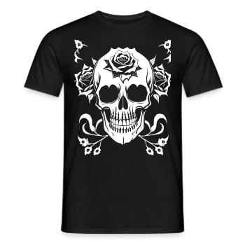 Horror Skull Skull Art Skull Gothic Heavy Metal - Men's T-Shirt - black - Front - AI Model Male 178 light (178cm)