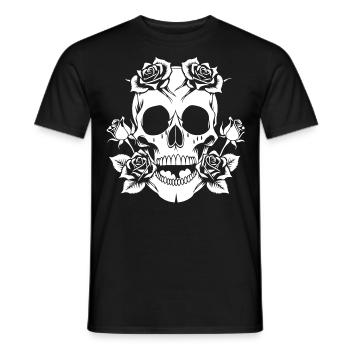 Horror Skull Skull Art Skull Gothic Heavy Metal - Men's T-Shirt - black - Front - AI Model Male 178 light (178cm)