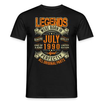 1990 Juli Geburtstag Legende - Männer T-Shirt - Schwarz - Vorne - AI Model Male 178 light (178cm)