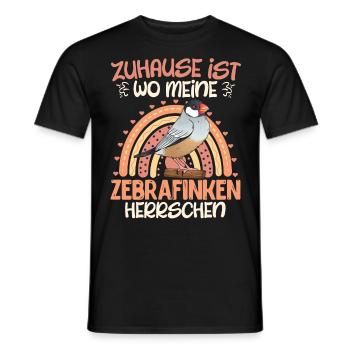 Zuhause ist wo meine Zebra Finken herrschen - Männer T-Shirt - Schwarz - Vorne - AI Model Male 178 light (178cm)