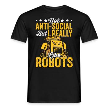 Les amateurs de robotique comme Robot Engineer - T-shirt homme - noir - Devant - AI Model Male 178 light (178cm)