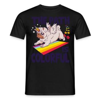The Path Is Colorful Cute LGBTQ Pride Rainbow - Men's T-Shirt - black - Front - AI Model Male 178 light (178cm)