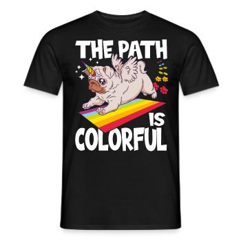 The Path Is Colorful Cute LGBTQ Pride Rainbow - Men's T-Shirt - black - Front - AI Model Male 178 light (178cm)