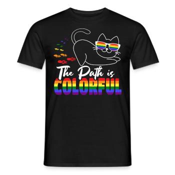 The Path Is Colorful Cute LGBTQ Pride Rainbow - Men's T-Shirt - black - Front - AI Model Male 178 light (178cm)