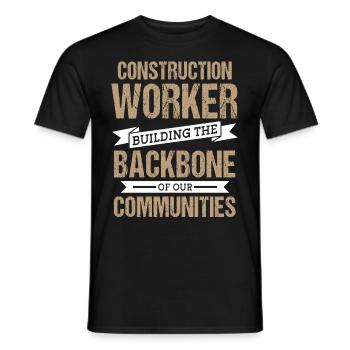 Construction Worker Construction Worker Backbone Craft - Men's T-Shirt - black - Front - AI Model Male 178 light (178cm)